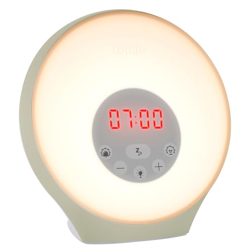 Lumie Sunrise Alarm - Sunrise Wake-Up Alarm, Sunset Sleep Feature, Sounds and Mood Lighting, White