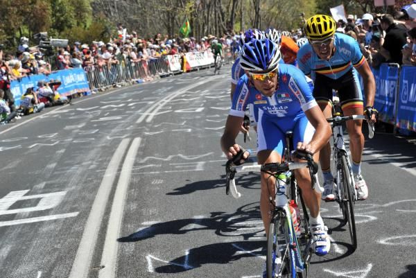 Vincenzo Nibali (Italy) was active on the front.