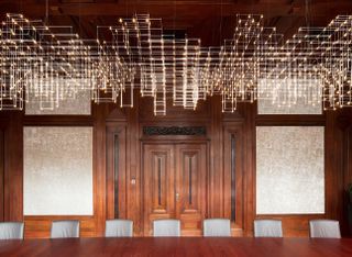 The Minister's Room was restored and updated with a lighting installation by Jan Pauwels