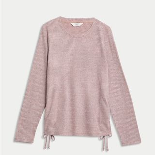 M&S waffle pink pyjama top