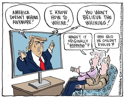 Political cartoon U.S. Trump winning whining