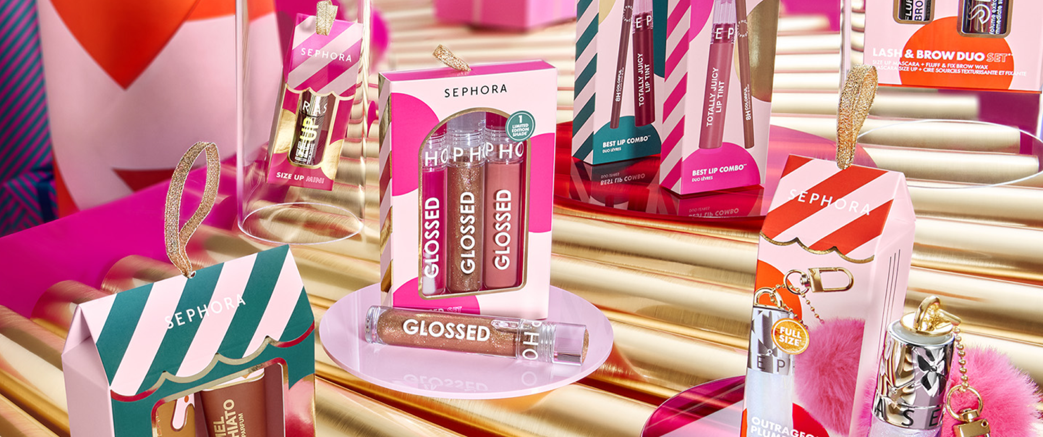 Sephora collection on a festive background