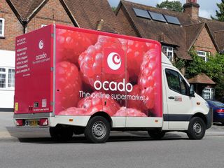 Ocado van parked up for a delivery