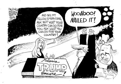 Political cartoon U.S. Melania encore