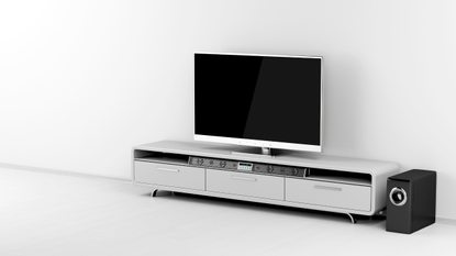 The best LG Soundbars: Image depicts TV with soundbar on white wall