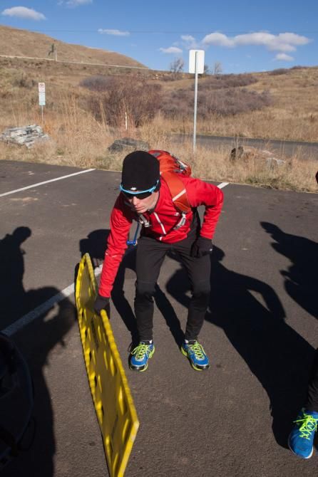 Hopefully this backboard won't be necessary! Garmin-Sharp riders and staff gathered in Boulder for a pre-season mini-camp