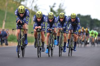 Orica-Scott in formation in the Hammer Chase