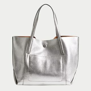 Image of a silver tote bag