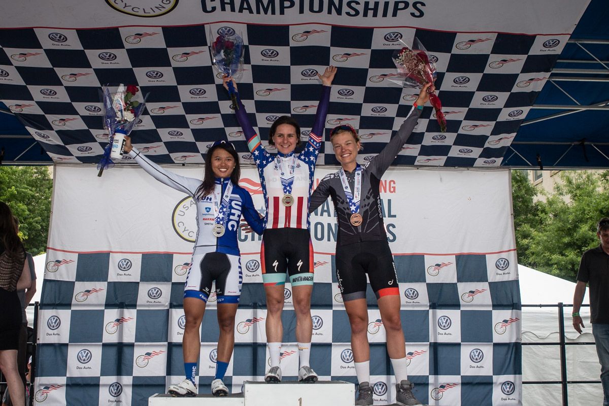 Today's top three for the women's road race.