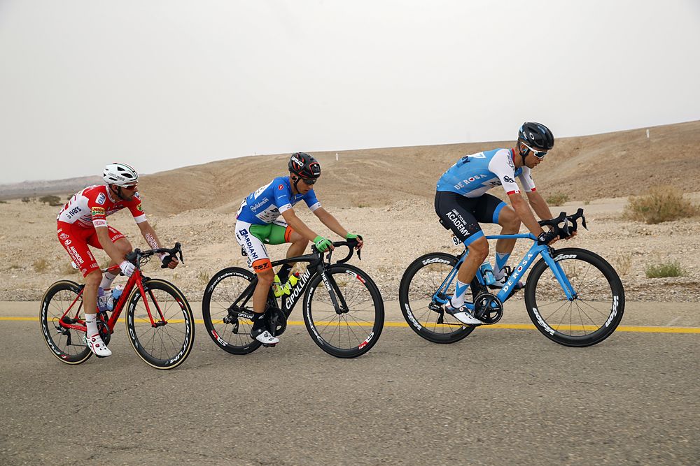 Guillaume Boivin (Israel Cycling Academy) leads the stage 3 breakaway at the Gir d'Italia