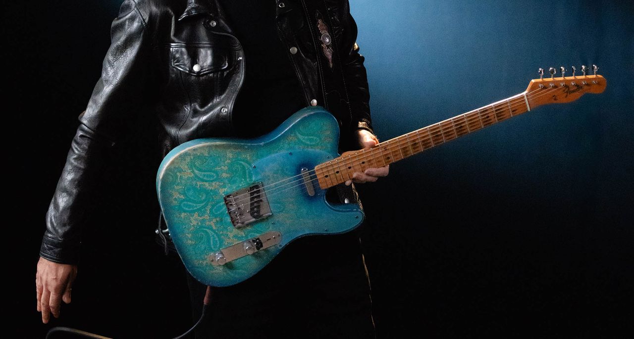 Fender Limited Edition Brad Paisley 1967 'Lost Paisley' Telecaster &ndash; the new Custom Shop signature collab features a finish from a Blue Paisley Cling-Foil sheet