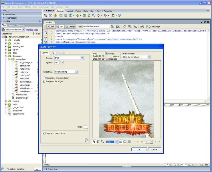 Step 5: Former Macromedia web design tools now work seamlessly with Photoshop PSD files.