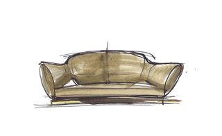 A sketch of the Gumi sofa