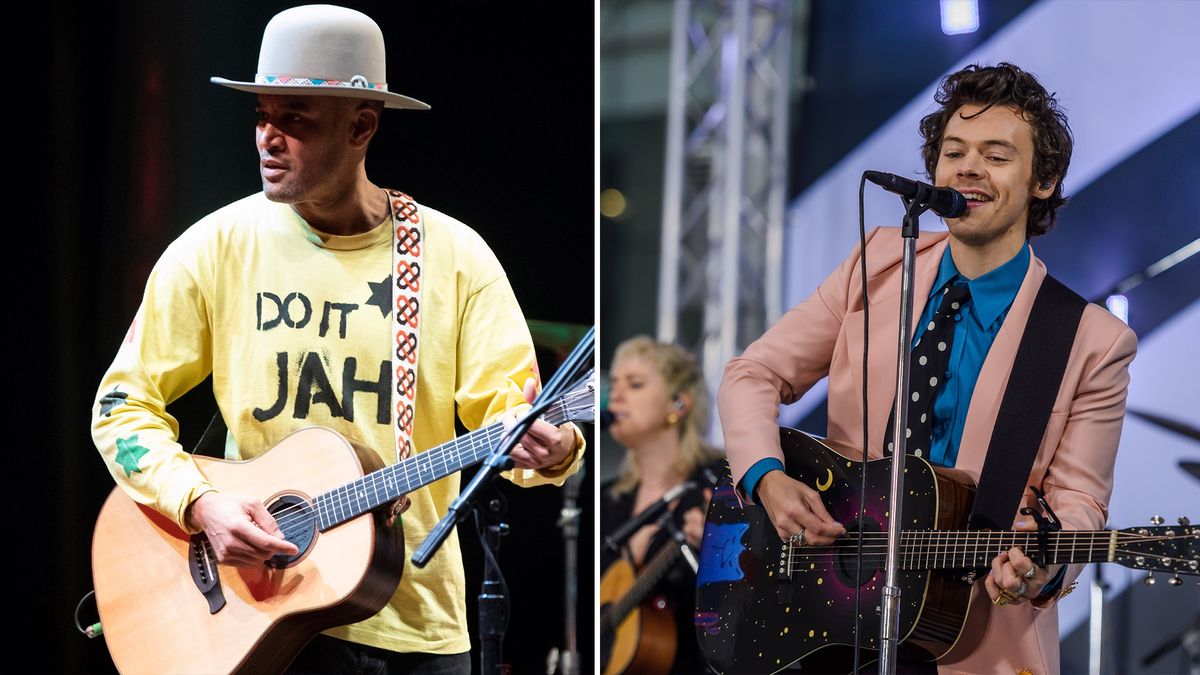 Ben Harper (left) and Harry Styles perform onstage