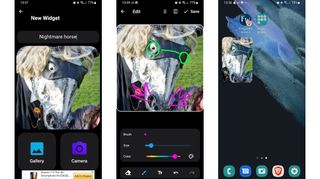 Screenshots showing Widgetshare on Android