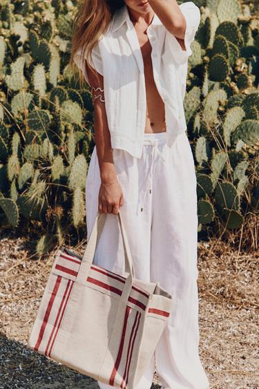 Linen Blend Straight Trousers