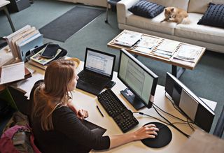 Woman working from home