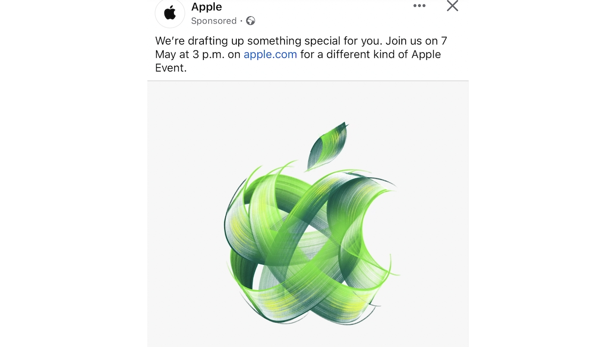 A screenshot of an Apple event teaser