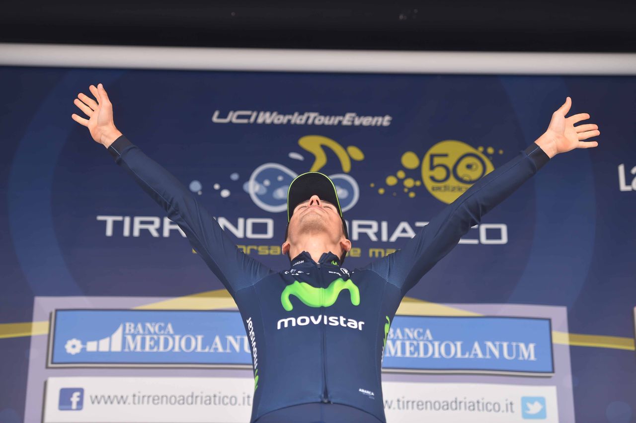 Adriano Malori steps on stage after winning