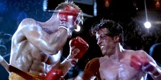 Dolph Lundgren and Sylvester Stallone in Rocky IV