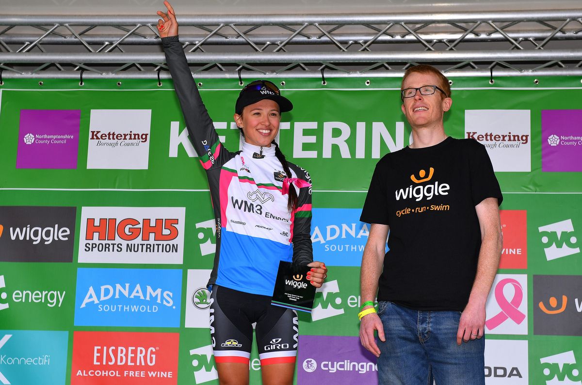 Kasia Niewiadoma (WM3 Pro Cycling) in the points jersey