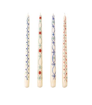 Misette, Hand Painted Taper Candles Set Of 4