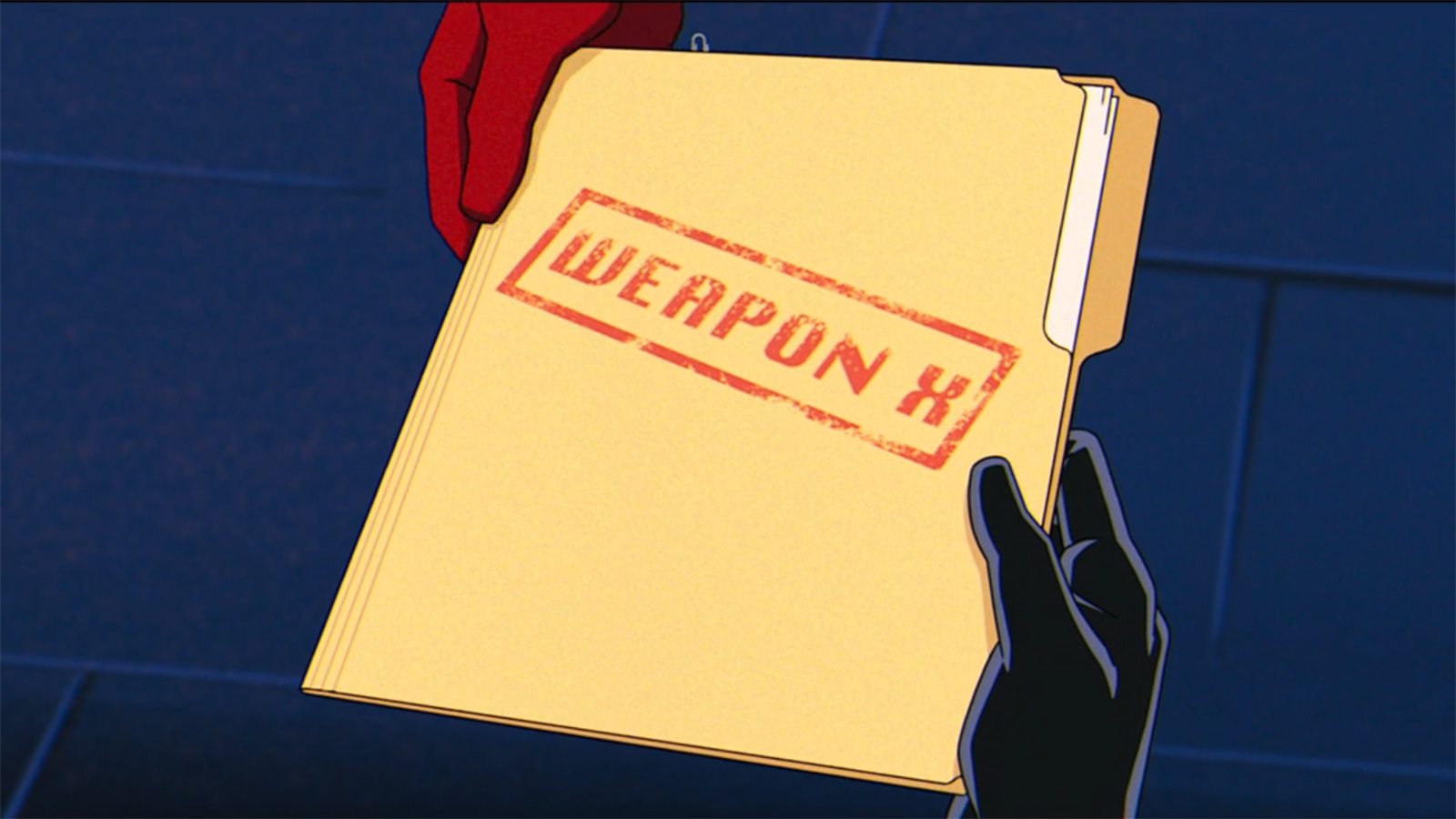 A shot of a top secret file with the words Weapon X on it in X-Men 97 season 2 episode 4