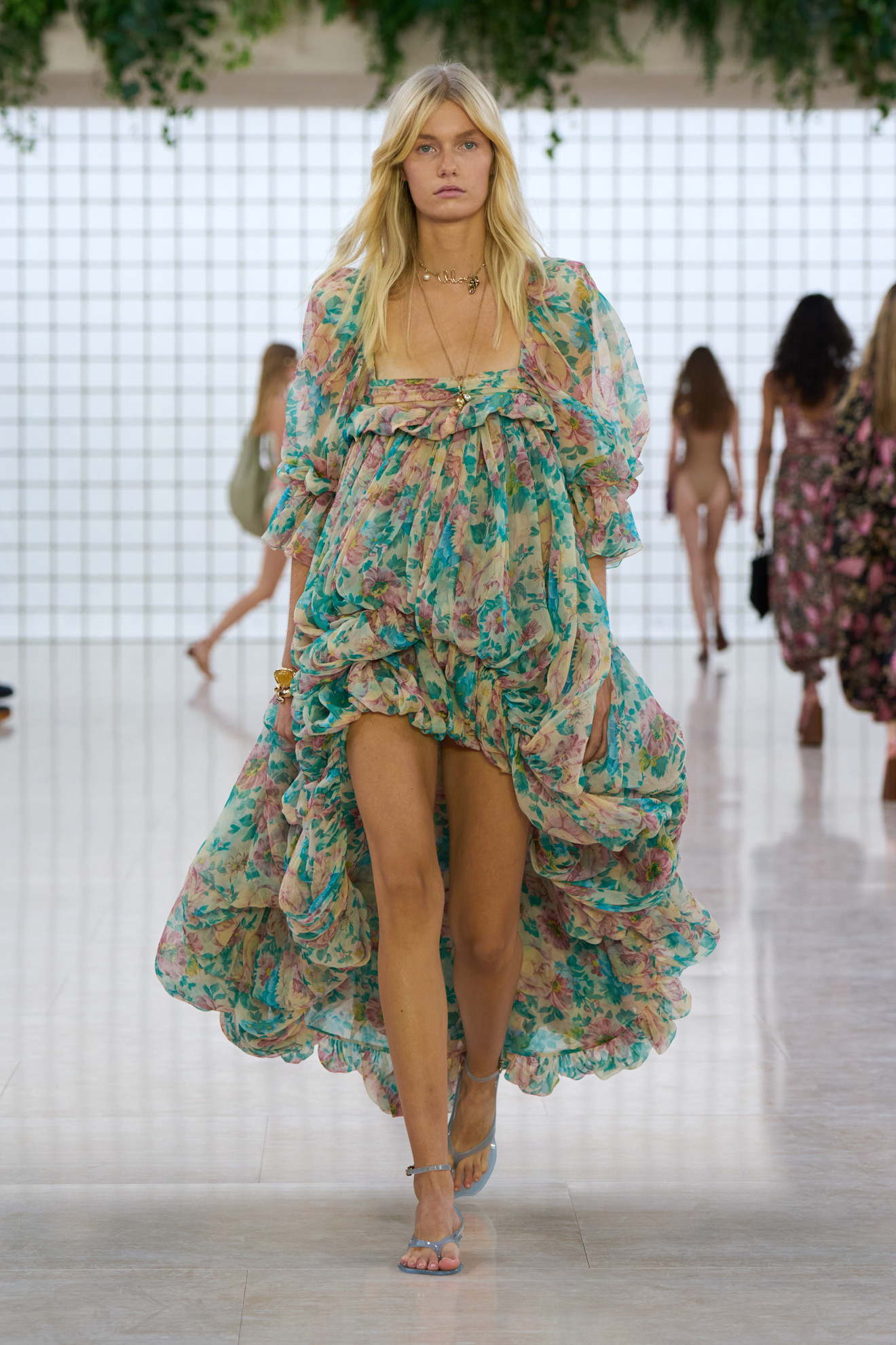 blue jelly sandals on Chloé Spring 2025 runway