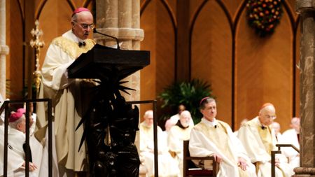 Archbishop Carlo Maria Viganò preaching in 2014