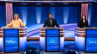 Melissa Peterman, Neil deGrasse Tyson and Jackie Tohn on Celebrity Jeopardy