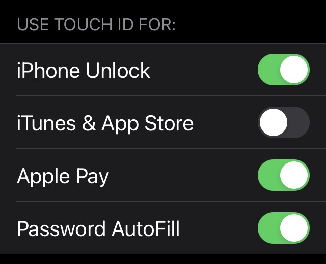 Touch ID on iPhone