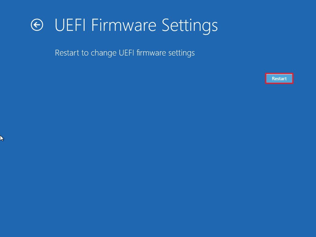 UEFI firmware settings