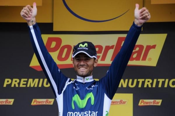 Stage winner Alejandro Valverde (Movistar) on the podium