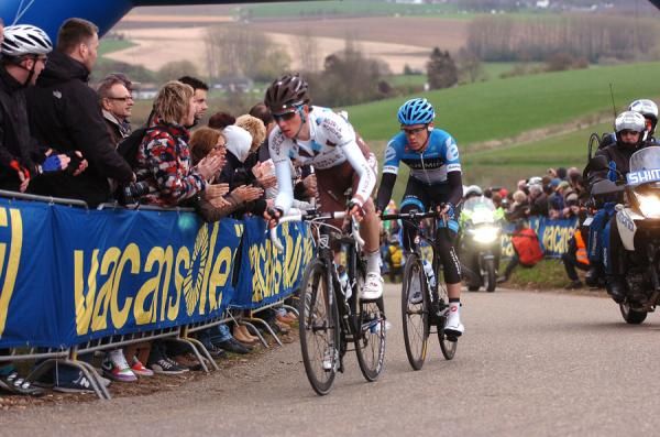 Romain Bardet (Ag2r La Mondiale) and Alex Howes (Garmin - Barracuda) at Amstel Gold