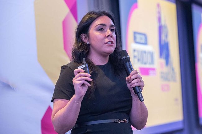 Fandom director, sales research &amp; insights Ali Saraniti during the special presentation &ldquo;Understanding the Franchise Factor.&rdquo;
