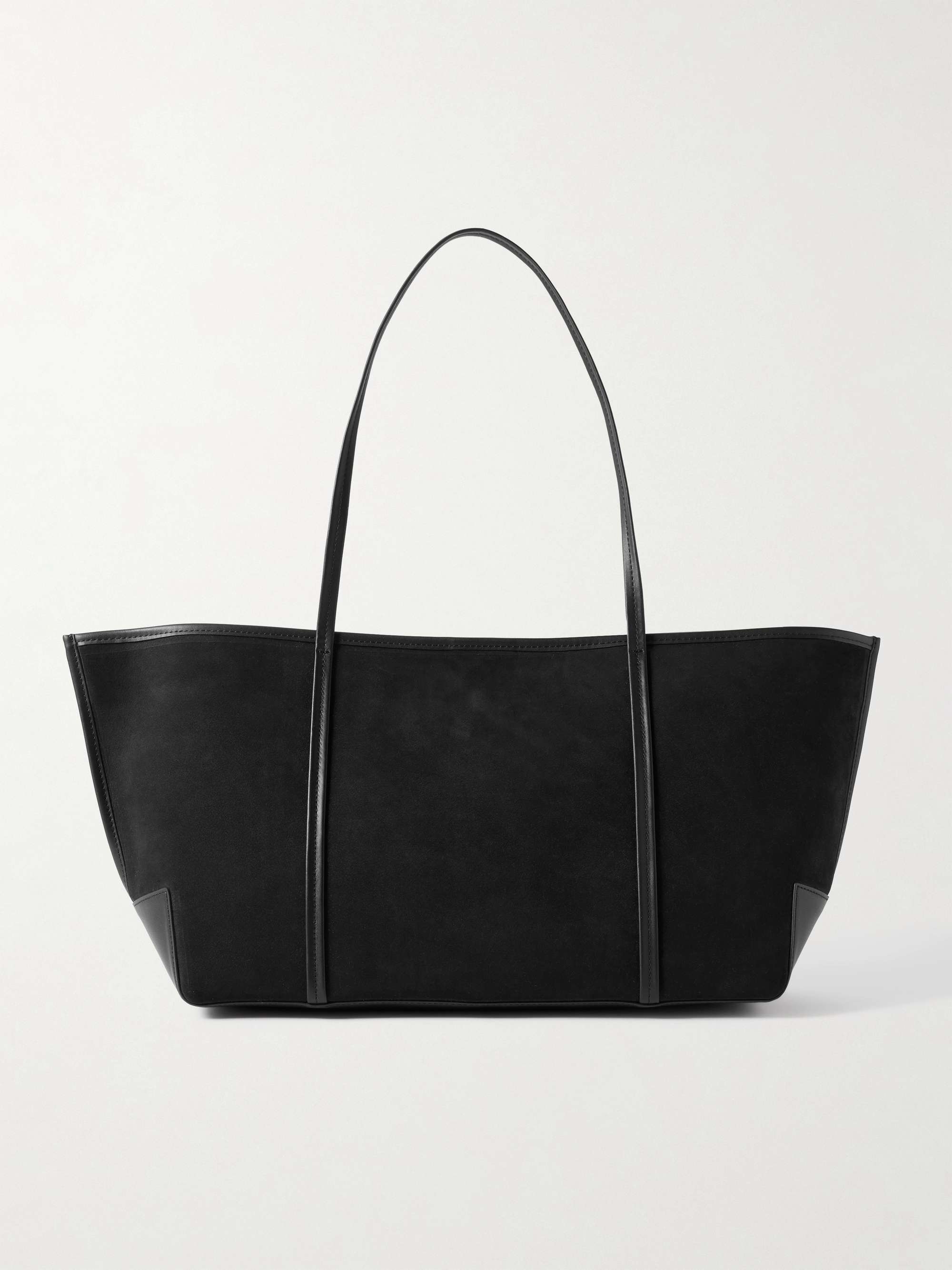 Bateau Leather-Trimmed Suede Tote