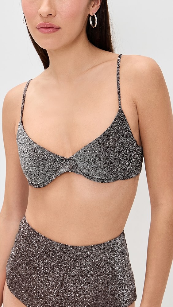 Mikoh Metallic Bosa Bikini Top