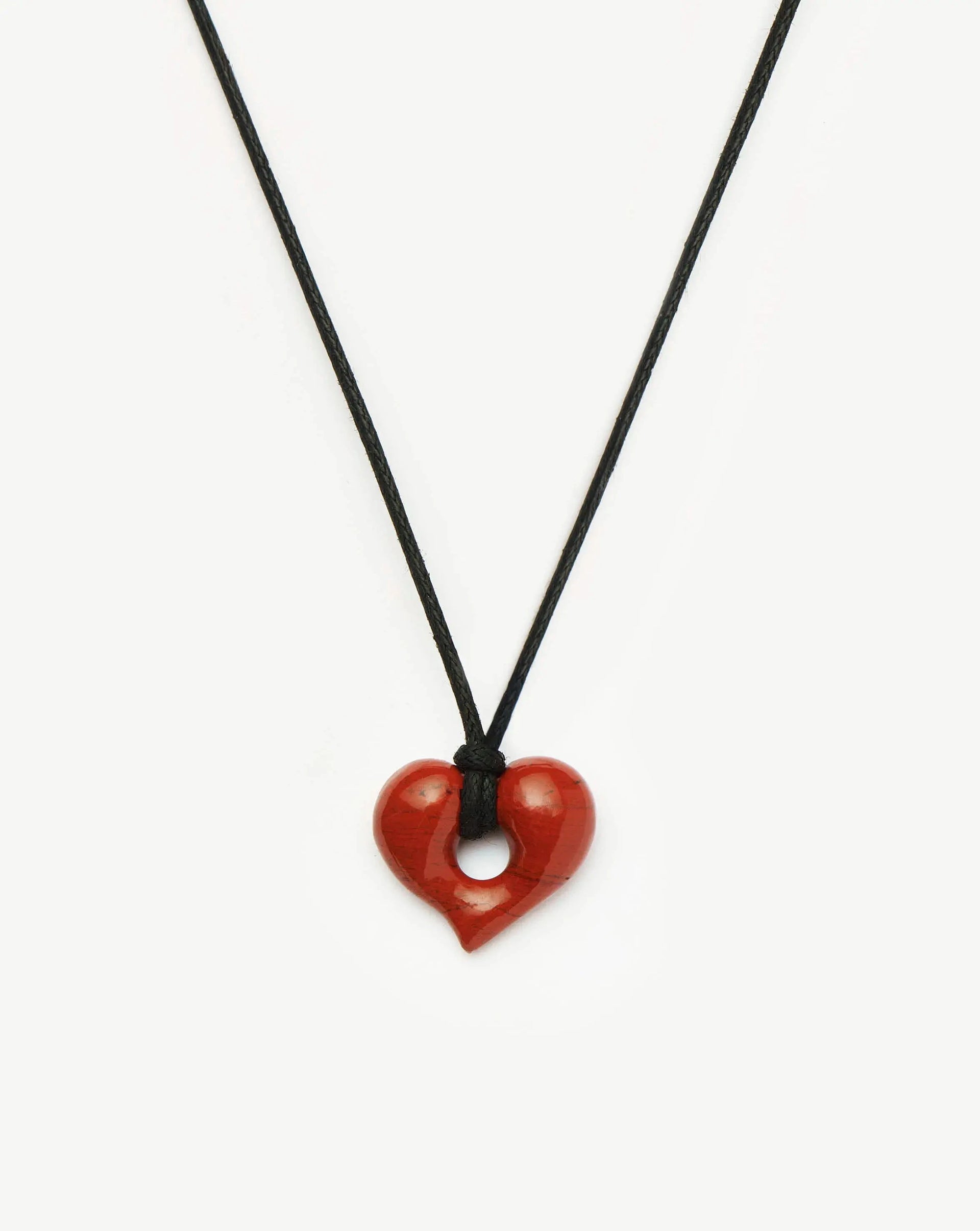 Molten Heart Jasper Pendant Cord Necklace - Jasper