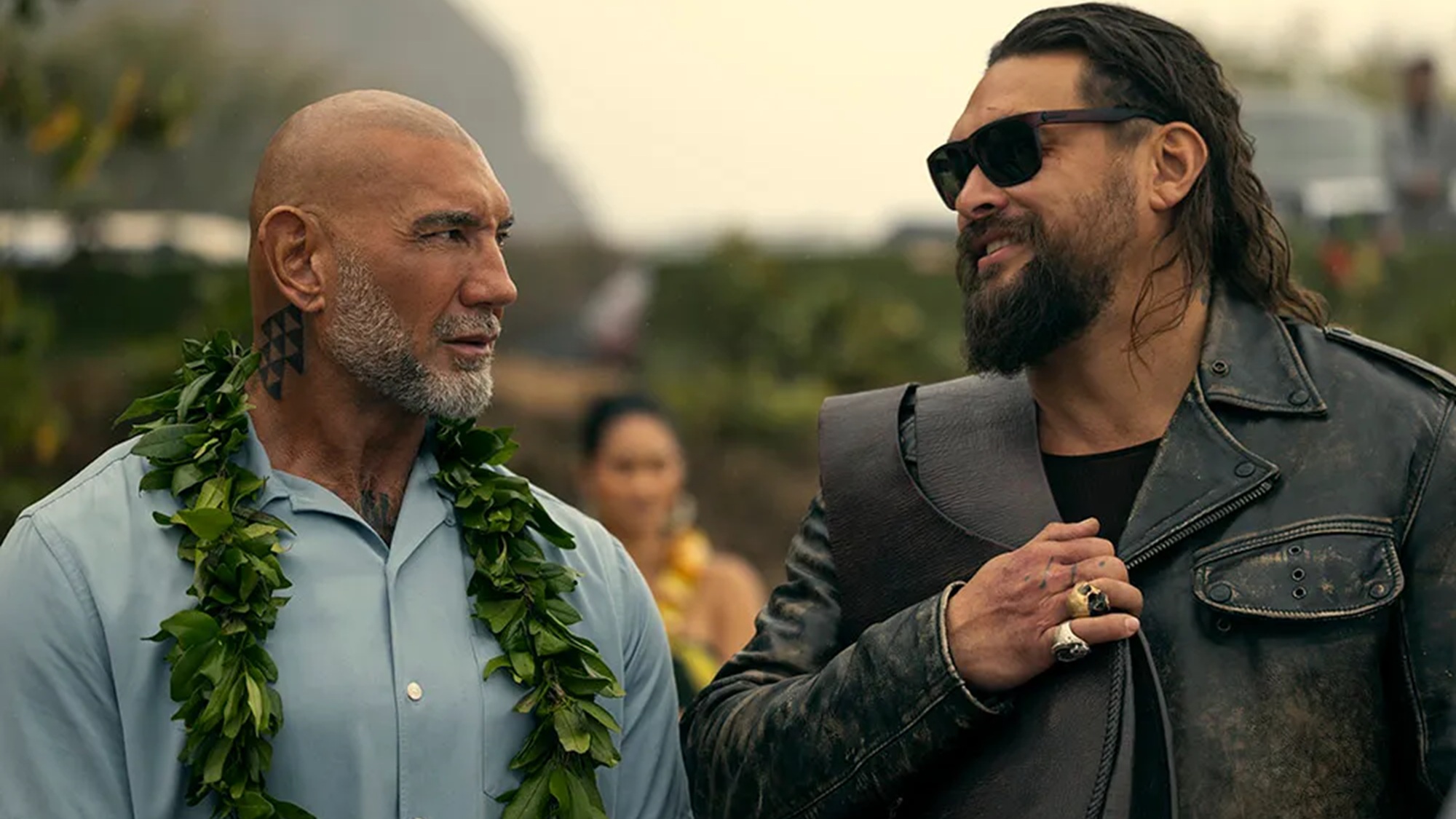 Dave Bautista and Jason Momoa in The Wrecking Crew