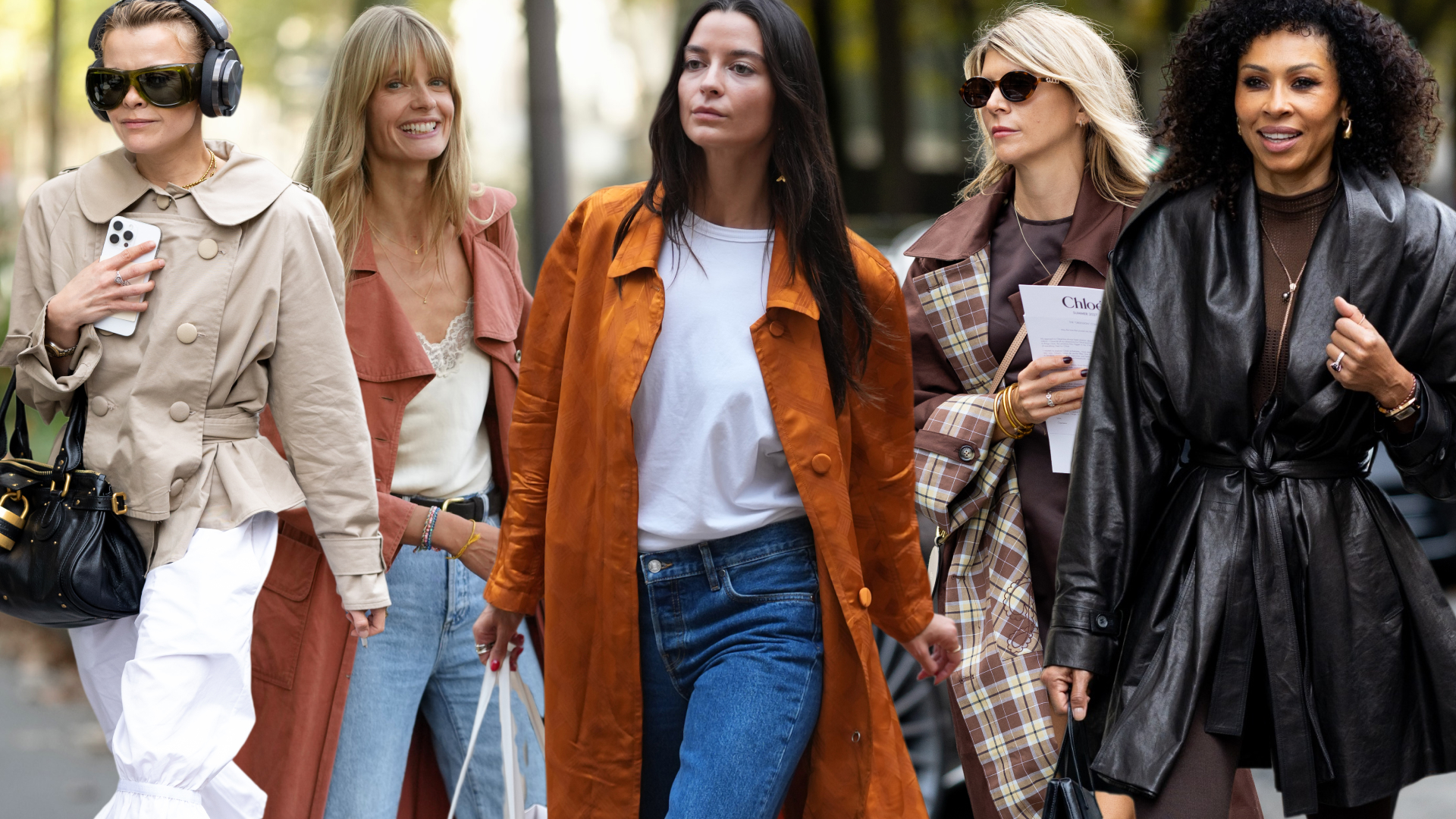 French girls wearing trench coats for fall at Paris Fashion Week