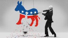 Joe Biden hitting a piñata