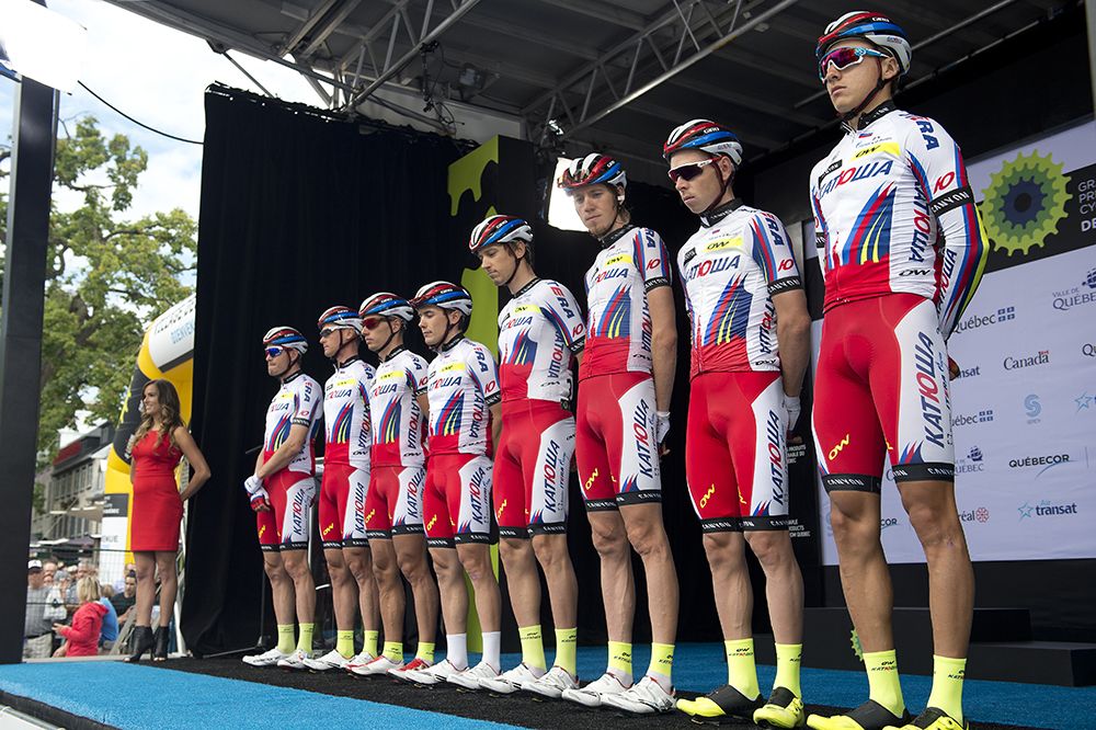 Katusha report for duty at the GP Quebec.
