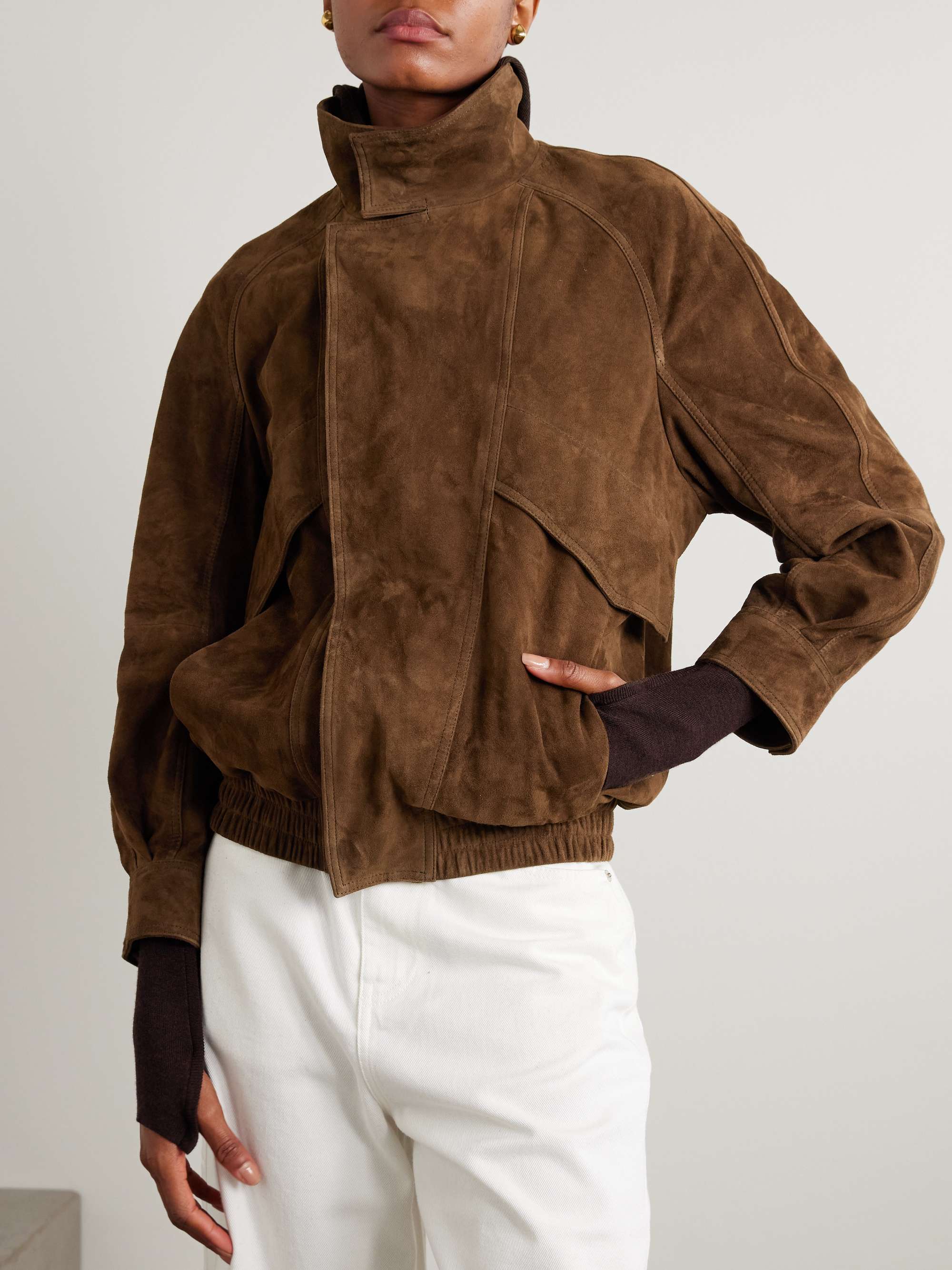 Ariste Oversized Paneled Suede Jacket