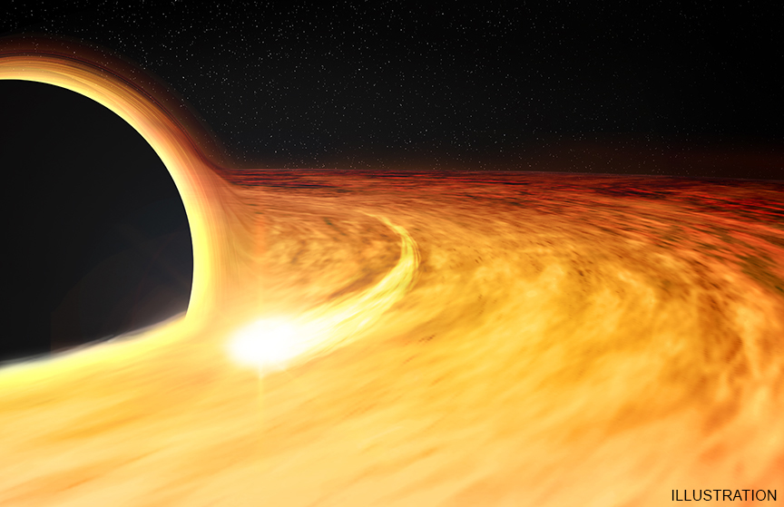 Supermassive Black Hole's Spin Rate Clocked
