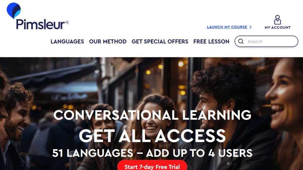 Pimsleur website screenshot (July 2025).