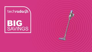 The Dyson Digital Slim on a pink background with text saying Big Savings.