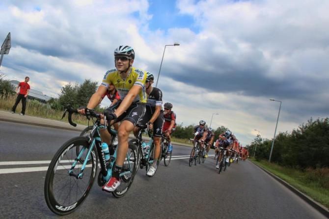 Yellow jersey Petr Vakoc (Omega Pharma-QuickStep) on stage 4 of the Tour of Poland.