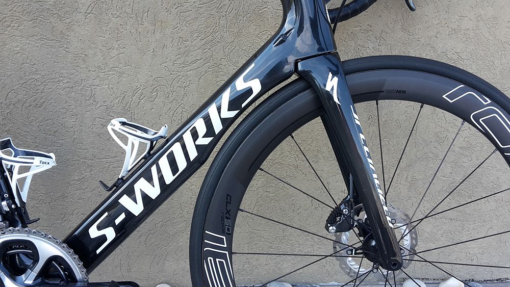 The Venge ViAS cuts down on drag by tucking the wheels inside the downtube and seat tube