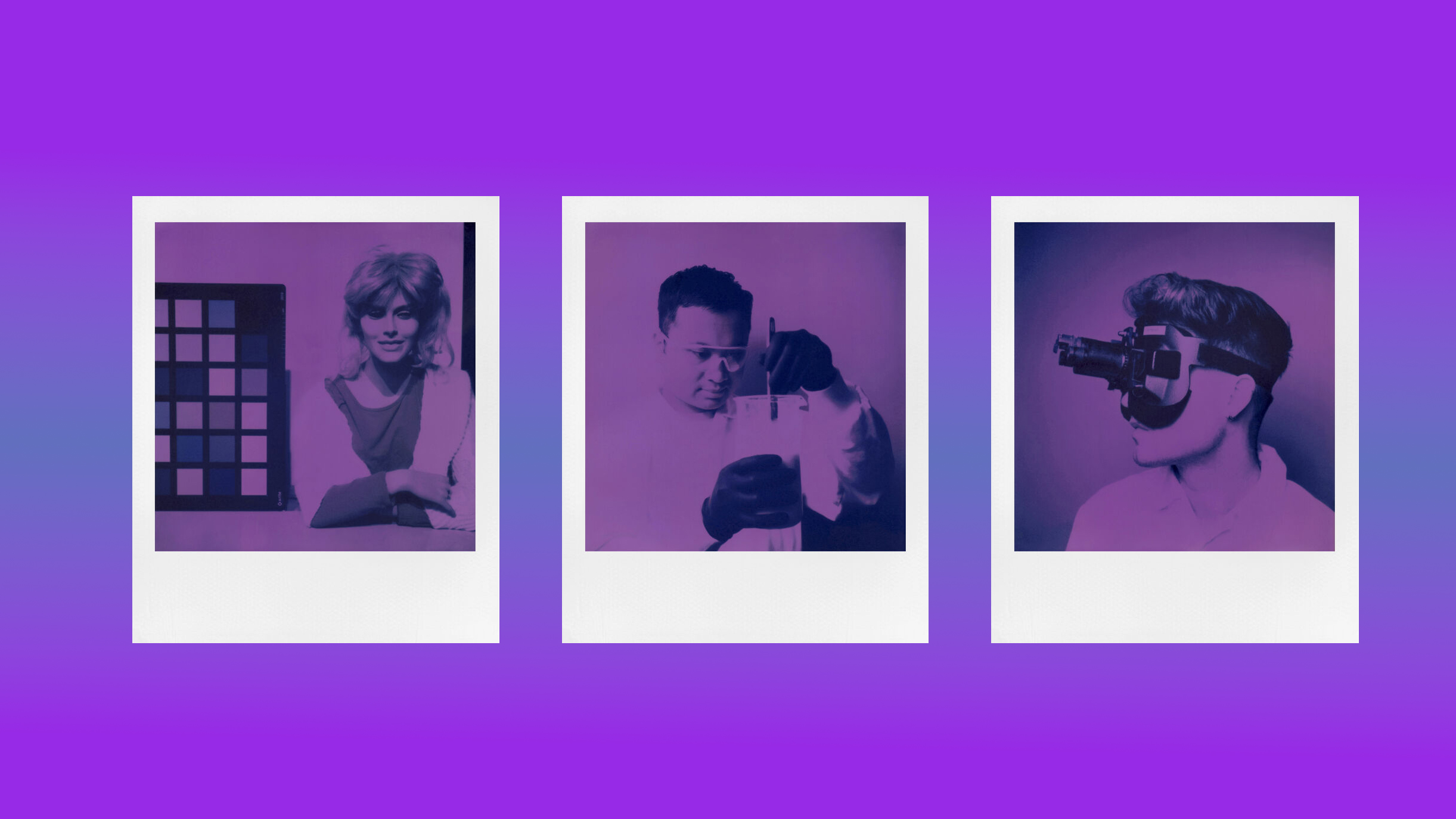 The limited edition Polaroid Purple 600 recycled film