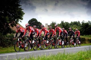 The Lotto Soudal riders head out to Utah Beach